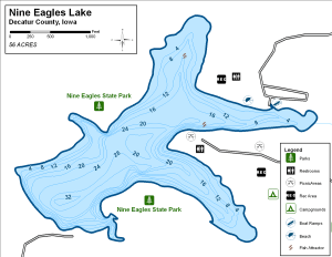 Nine Eagles Lake Topographical Lake Map