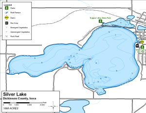 Silver Lake Topographical Lake Map