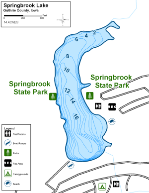 Springbrook Lake Topographical Lake Map