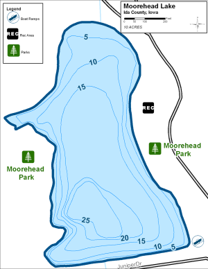 Moorehead Lake Topographical Lake Map