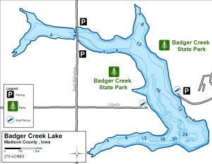 Badger Creek Lake Topographical Lake Map