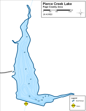 Pierce Creek Lake Topographical Lake Map