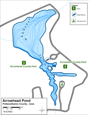 Arrowhead Lake Topographical Lake Map