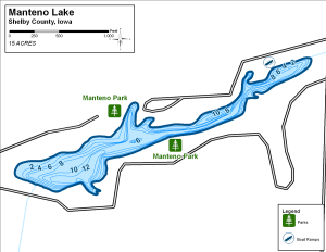 Manteno Lake Topographical Lake Map