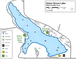 Union Grove Lake Topographical Lake Map