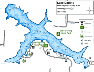 Lake Darling Topographical Lake Map