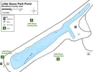 Little Sioux Park Lake Topographical Lake Map