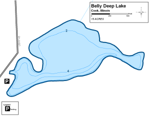 Belly Deep Lake Topographical Lake Map