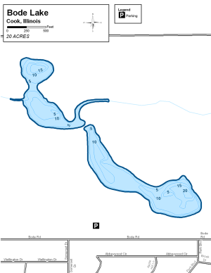 Bode Lake Topographical Lake Map
