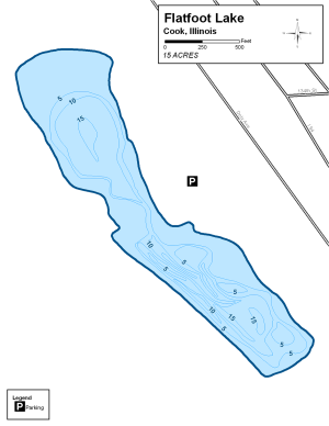 Flatfoot Lake Topographical Lake Map