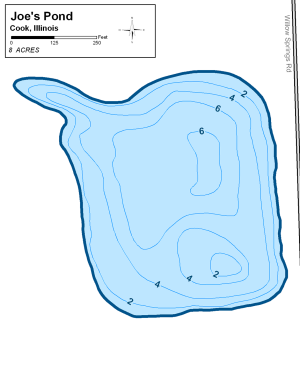 Joes Pond Topographical Lake Map