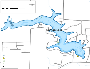 Canton Lake Topographical Lake Map