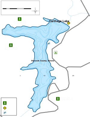 Carthage Lake Topographical Lake Map