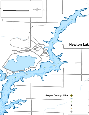 Newton Lake (East) Topographical Lake Map