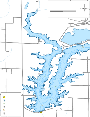 Newton Lake (West) Topographical Lake Map