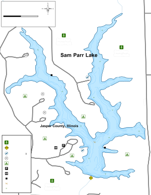 Sam Parr Lake Topographical Lake Map