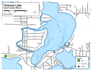 Channel Lake Topographical Lake Map