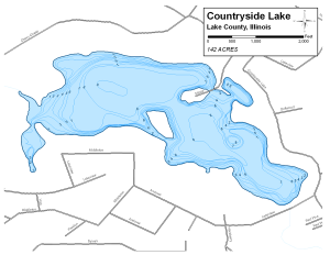 COuntryside Lake Topographical Lake Map