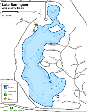 Lake Barringtion Topographical Lake Map