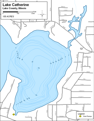 Lake Catherine Topographical Lake Map