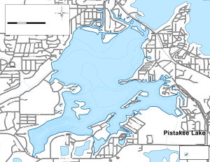 Pistakee Lake Topographical Lake Map
