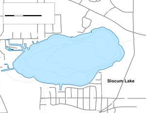 Slocum Lake Topographical Lake Map