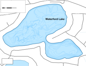 Waterford Lake Topographical Lake Map