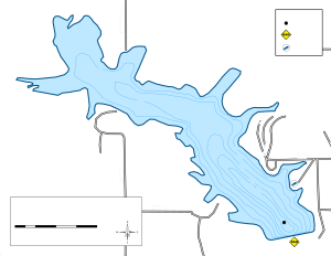 Pinckneyville Resevoir Topographical Lake Map