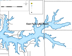 East Fork Lake (East) Topographical Lake Map