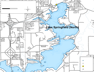 Lake Springfield (North) Topographical Lake Map