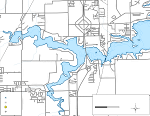 Lake Springfield (South) Topographical Lake Map