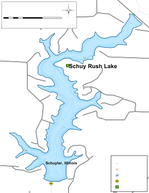 Schuy Rush Lake Topographical Lake Map