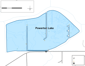 Powerton Lake Topographical Lake Map