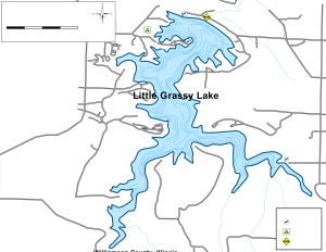 Little Grassy Lake Topographical Lake Map