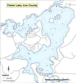 Fisher Lake Topographical Lake Map