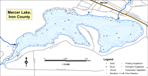 Mercer Lake Topographical Lake Map