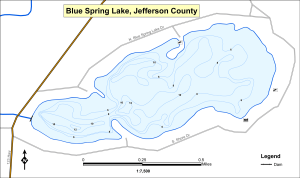 Blue Spring Lake Topographical Lake Map