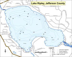 Ripley Lake Topographical Lake Map