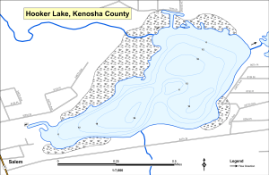 Hooker Lake Topographical Lake Map