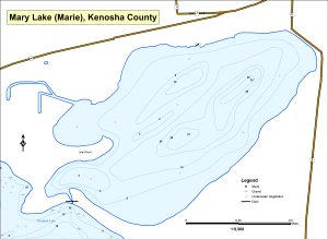 Mary Lake (Marie) Topographical Lake Map