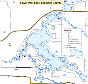 Post Lake, Lower Topographical Lake Map