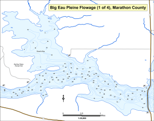 Big Eau Pleine Flowage (1 of 4) Topographical Lake Map