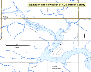 Big Eau Pleine Flowage (4 of 4) Topographical Lake Map
