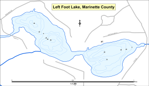 Left Foot Lake Topographical Lake Map