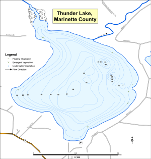 Thunder Lake Topographical Lake Map