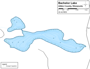 Bachelor Lake Topographical Lake Map