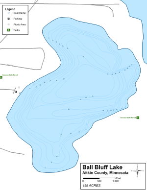 Ball Bluff Lake Topographical Lake Map