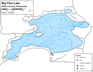 Big Pine Lake Topographical Lake Map