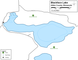 Blackface Lake Topographical Lake Map