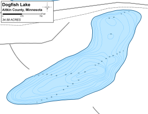 Dogfish Lake Topographical Lake Map